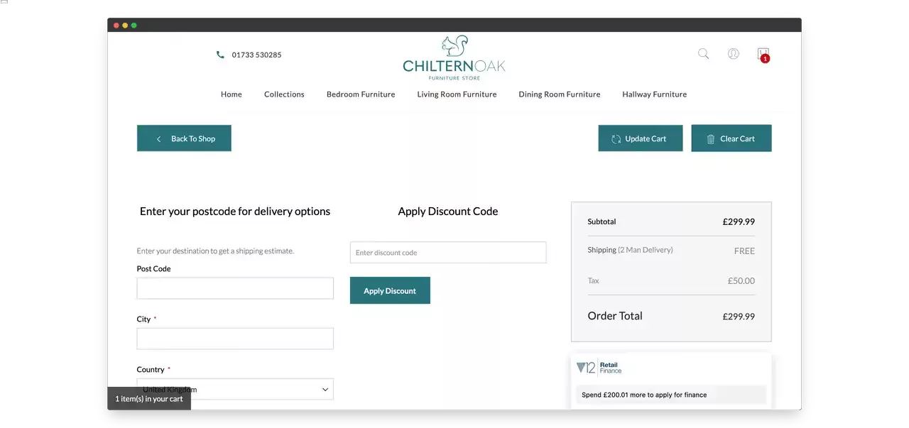 Enter a Chiltern Oak Discount Code